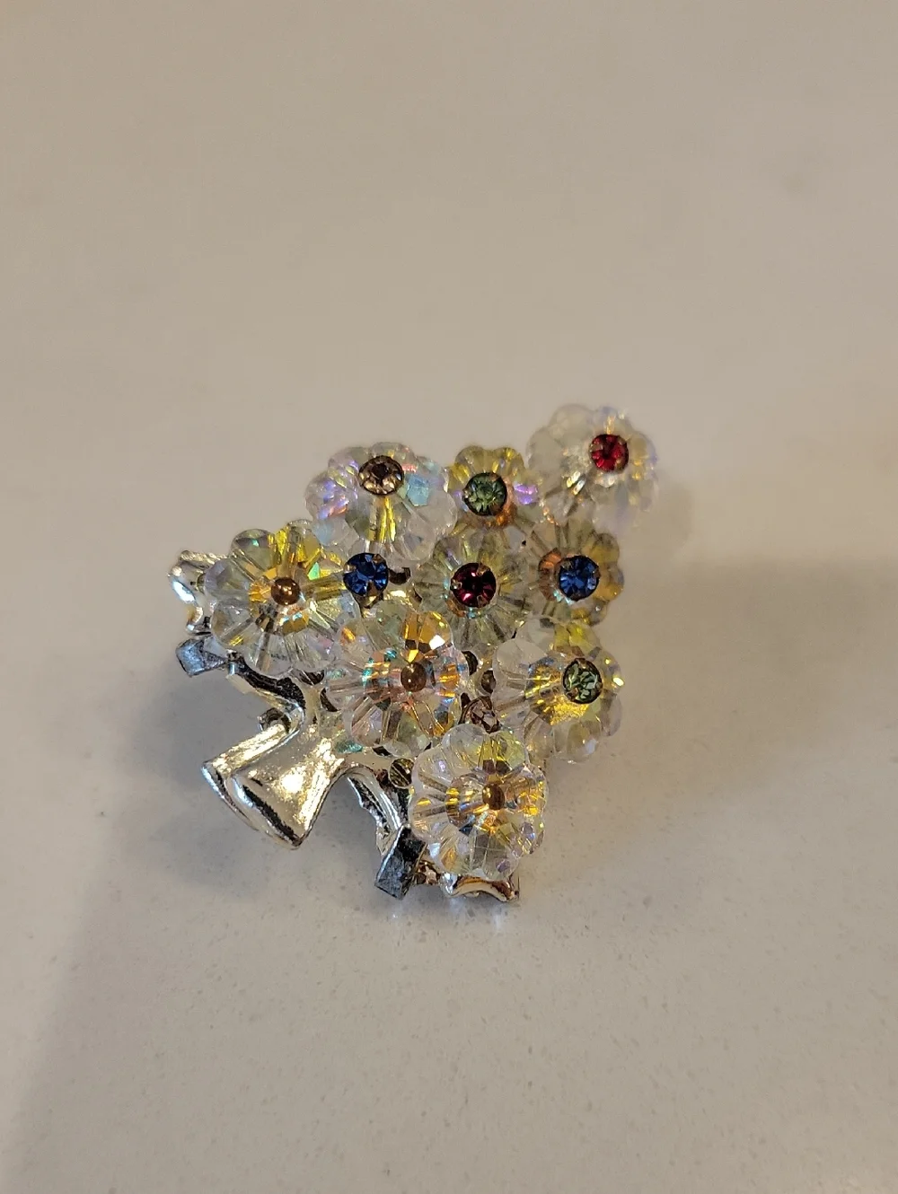 Vintage Silver Floral Brooch